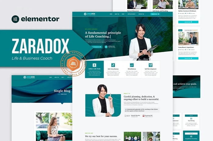 Zaradox - Life & Business Coach Elementor Template Kit 1.0.0