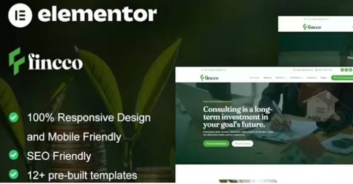 Fincco – Finance & Investment Company Elementor Pro Template Kit 1.0.0