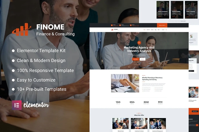 Finome – Finance & Business Elementor Template Kit 1.0.0