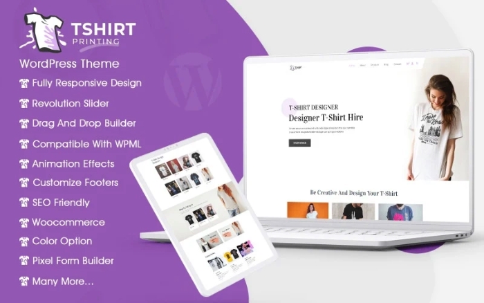 T Shirt Printing Store WordPress Theme 1.0.0