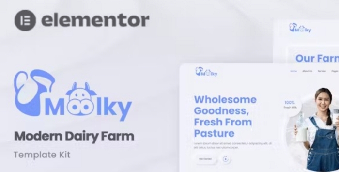 Moolky – Modern Dairy Farm Elementor Template Kit 1.0.0