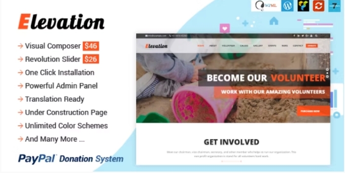 ELEVATION – Charity/Nonprofit/Fundraising WP Theme 2.2.6