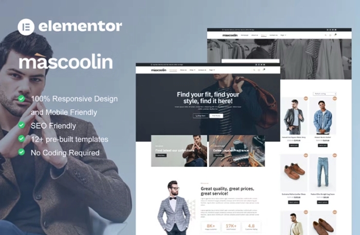Mascoolin – Fashion Store Elementor Template Kit 1.0.0