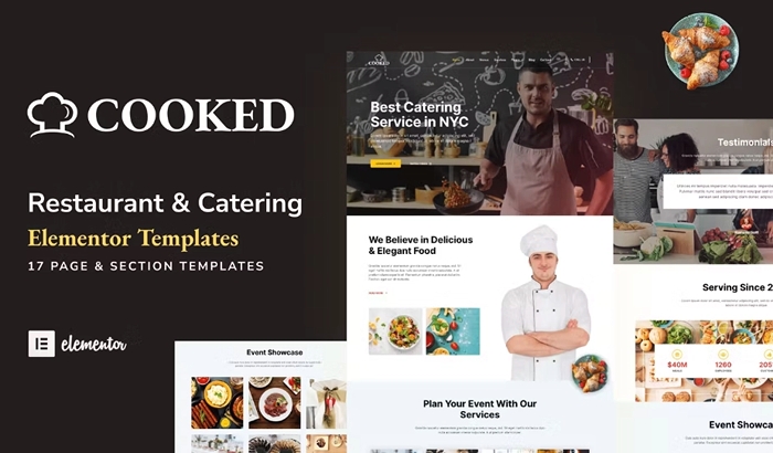 Cooked – Catering & Restaurant Website Elementor Template Kit 1.0.0
