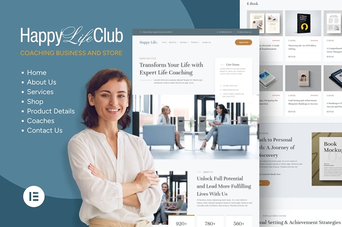 Happy Life Club – Business Tutor Elementor Template Kit 1.0.0