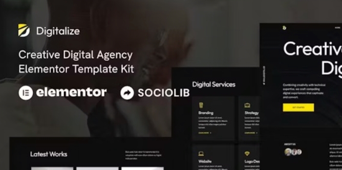 Digitalize - Creative Digital Agency & Portfolios Elementor Template Kit 1.0.0