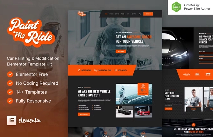 PaintMyRide – Car Painting & Modification Elementor Template Kit 1.0.0