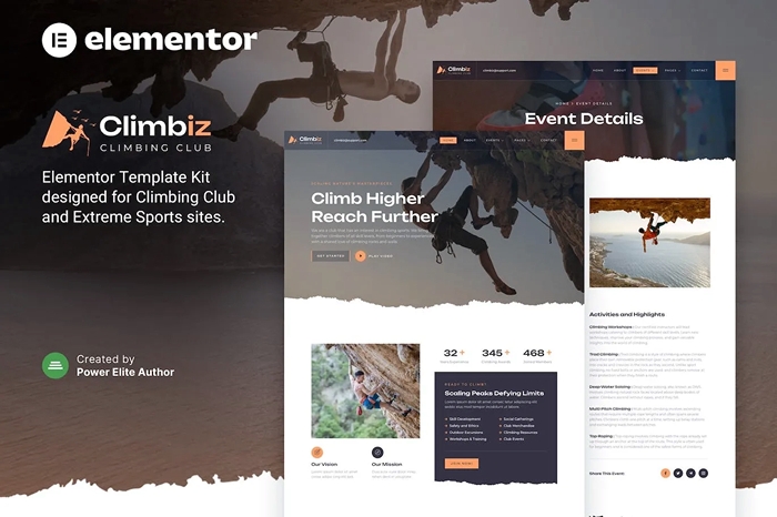 Climbiz - Climbing Club & Extreme Sports Elementor Template Kit 1.0.0