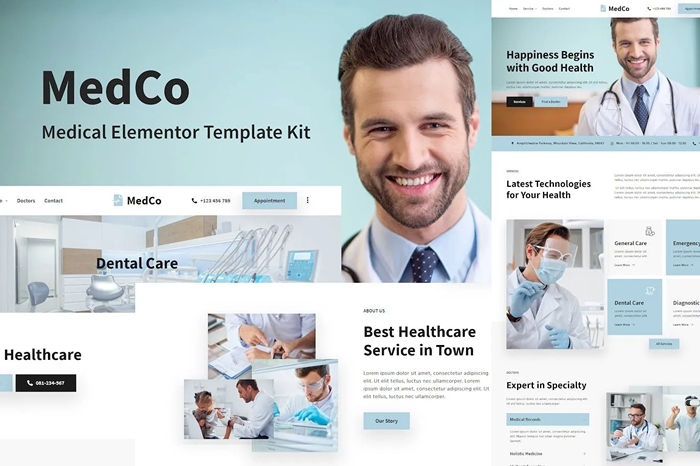 Medco – Medical Clinic & Hospital Elementor Template Kit 1.0.0