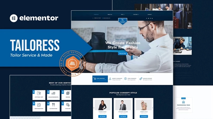 Tailoress - Tailor Service & Made Elementor Template Kit 1.0.0