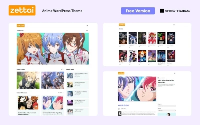 ZETTAI – Free Anime WordPress Theme 1.0