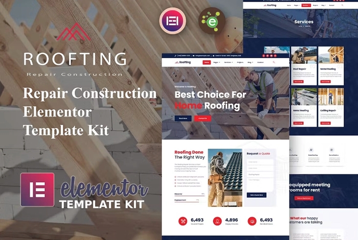 Roofting – Repair Construction Elementor Template Kit 1.0.0