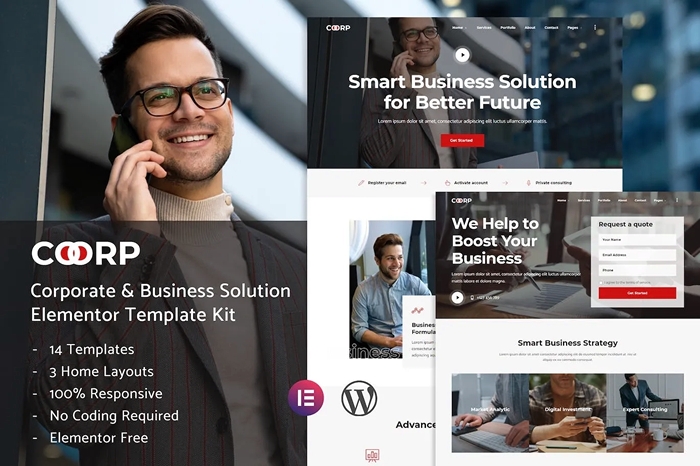 Coorp – Multi-purpose Business Solutions Elementor Template Kit 1.0.0