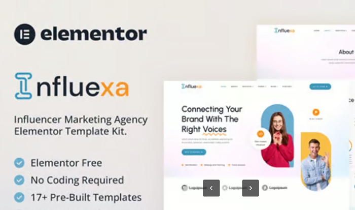 Influexa – Influencer Marketing Agency Elementor Template Kit 1.0.0