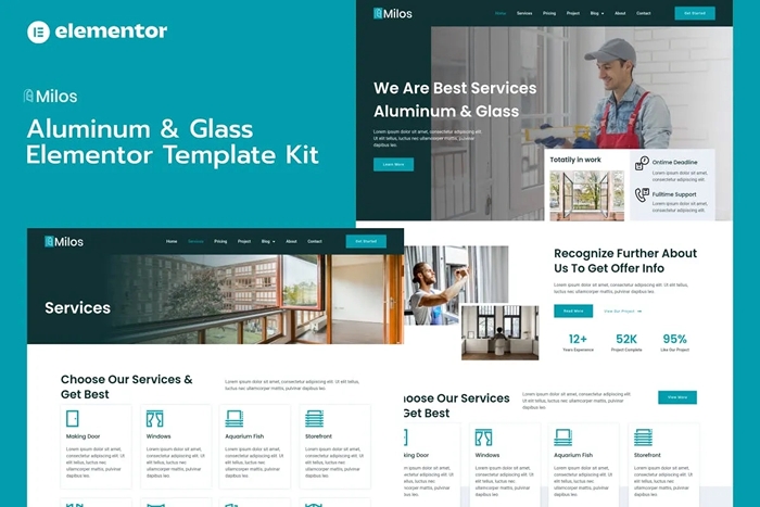 Milos – Aluminum & Glass Elementor Pro Template Kit 1.0.0