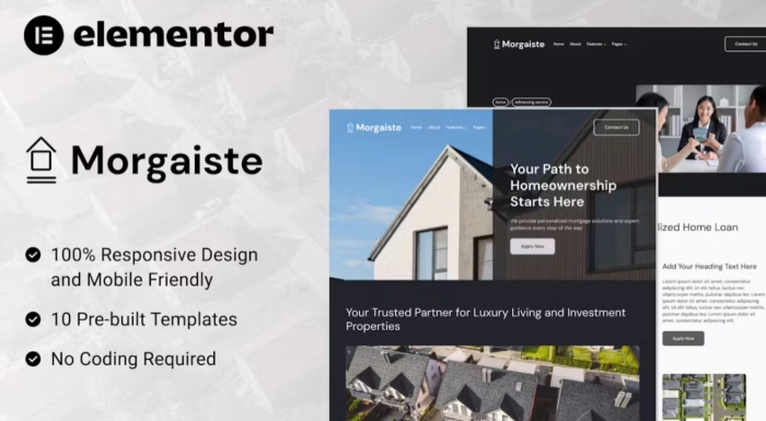 Morgaiste – Real Estate Mortgage Solutions Elementor Template Kit 1.0.0