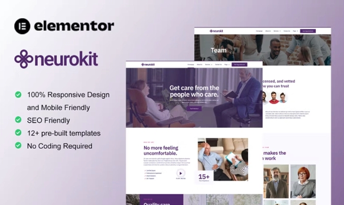Neurokit - Mental Health & Therapy Elementor Template Kit 1.0.0