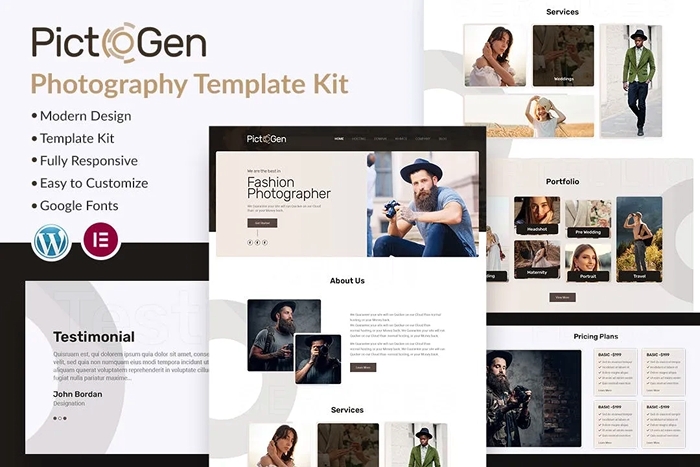 Pictogen – Creative Photography Elementor Template Kit 1.0.0