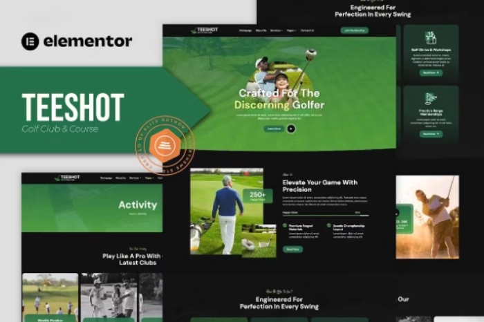 Teeshot – Golf Club & Course Elementor Template Kit