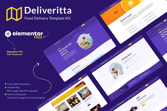 Deliveritta – Food Delivery Elementor Template Kit 1.0.0