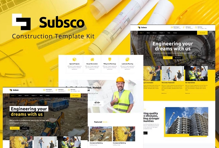 Subsco – Construction Elementor Template Kit 1.0.0