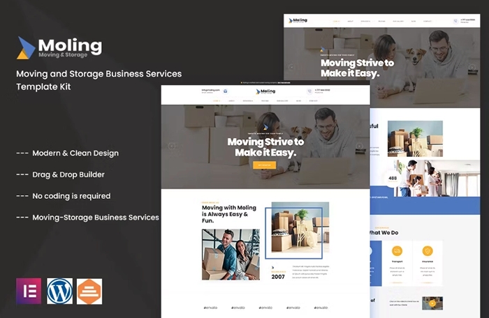 Moling – Moving and Storage Business Services Template Kit 1.0.0