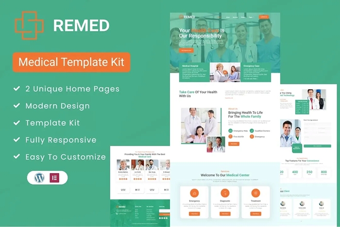 Remed – Medical Clinic Elementor Template Kit 1.0.0