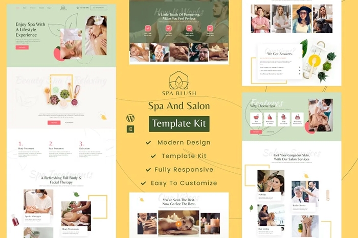 Spa Blush – Beauty Massage & Wellness Elementor Template kit 1.0.0