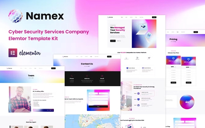 Namex – Cyber Security Services Company Elementor Template Kit 1.0.0