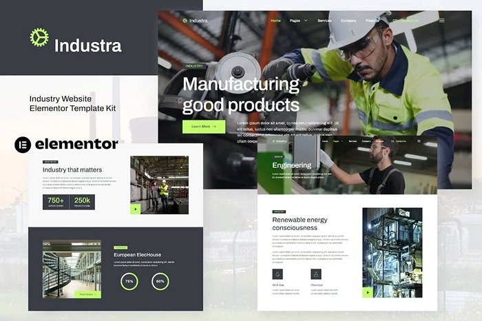 Industra – Industry & Manufacturing Elementor Template Kit 1.0.0