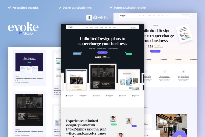 EvokeStudio – Creative Digital Agency Elementor Pro Template Kit 1.0.0