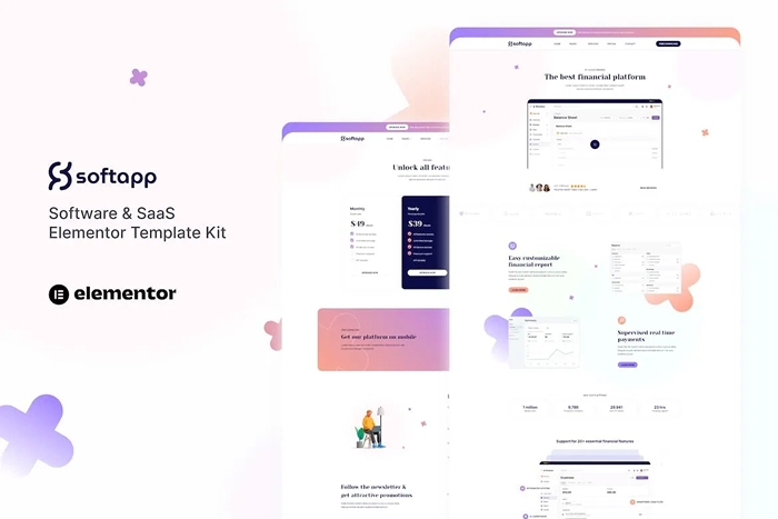 Softapp – Software & SaaS Elementor Template Kit 1.0.0