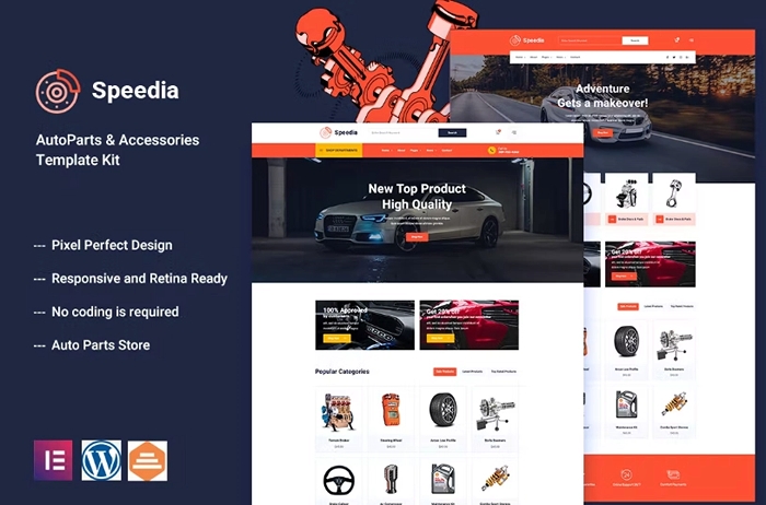 Speedia – AutoParts & Accessories Elementor Template Kit 1.0.0