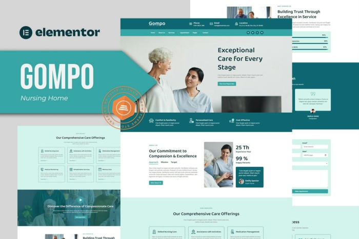 Gompo – Nursing Home Elementor Template Kit 1.0.0