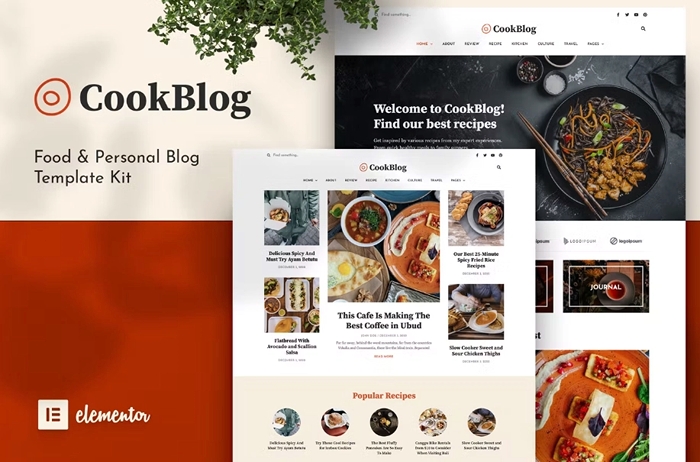 CookBlog – Food & Personal Blog Elementor Template Kit 1.0.0