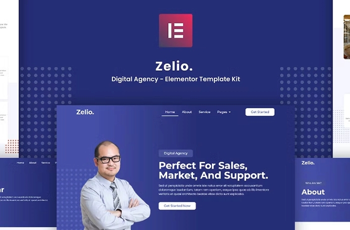 Zelio - Digital Agency Elementor Template Kit 1.0.0