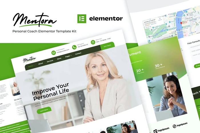 Mentora - Personal Coach Elementor Template Kit 1.0.0