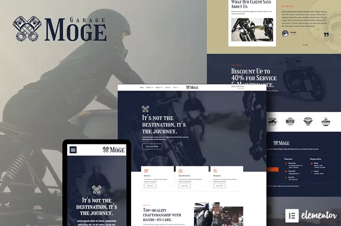 Moge - Motorcycle Repair & Service Elementor Template Kit 1.0.0