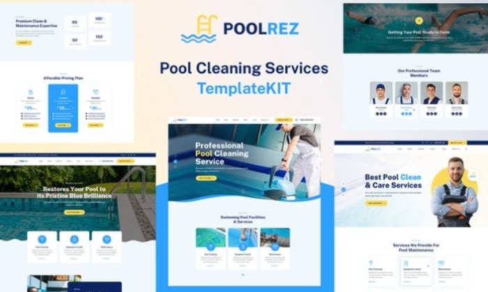 Poolrez – Pool Cleaning Services Elementor Template Kit 1.0.0
