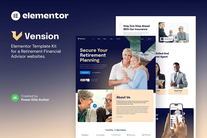Vension – Retirement Planning Consulting Elementor Template Kit 1.0.0