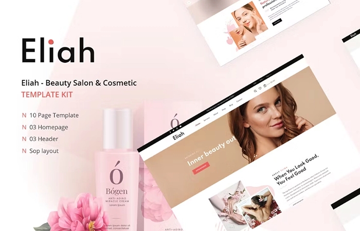 Eliah – Beauty Salon & Cosmetic Elementor Template Kit 1.0.0