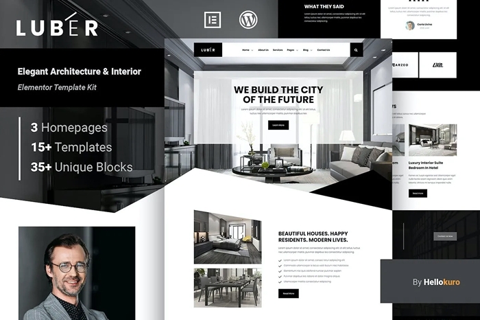 Luber – Elegant Architecture & Interior Elementor Template Kit 1.0.0