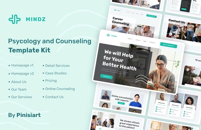 Mindz – Psychology & Counseling Elementor Template Kit 1.0.0