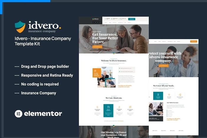 Idvero β Insurance Company Elementor Template Kit 1.0.0