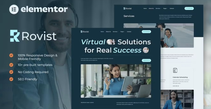Rovist – Virtual Assistant Service Elementor Template Kit 1.0.0