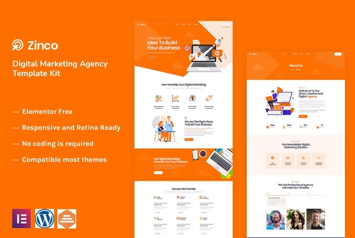 Zinco – Digital Marketing Agency Elementor Template Kit 1.0.0