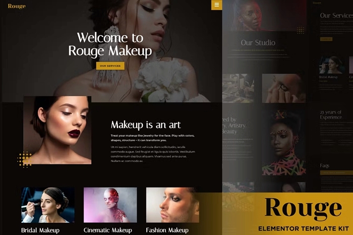 Rouge β Makeup & Beauty Elementor Template Kit 1.0.0