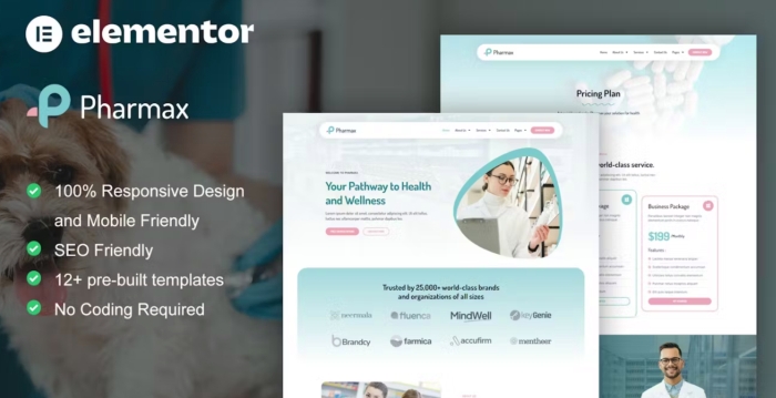 Pharmax – Pharmacy & Medical Elementor Pro Template Kit 1.0.0