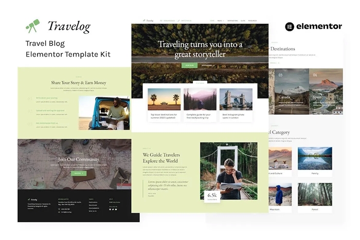 Travelog – Travel Blog Elementor Template Kit 1.0.0