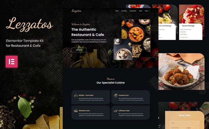 Lezzatos – Restaurant & Cafe Elementor Template Kit 1.0.0